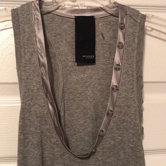 Heather by Bordeaux **SUPER SOFT** grey tank top - Picture 3 of 3